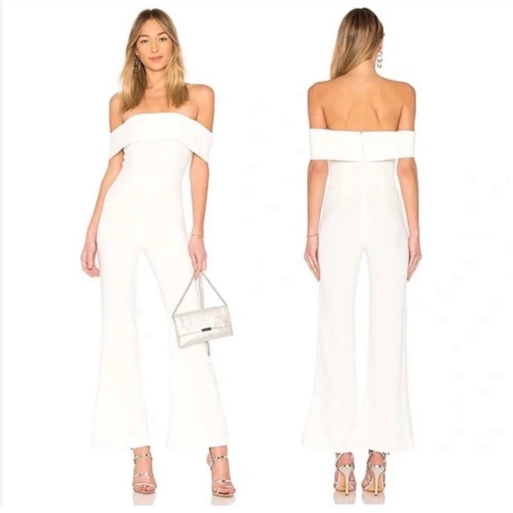 by the way. Off-Shoulder White Jumpsuit